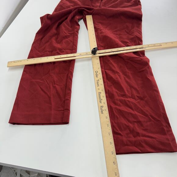 LOFT Pants Womens 4 Red Straight Mid Rise Ankle Trouser Tie Waist - Picture 8 of 8